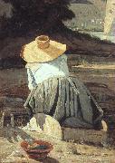 Paul-Camille Guigou The Washerwoman Spain oil painting artist